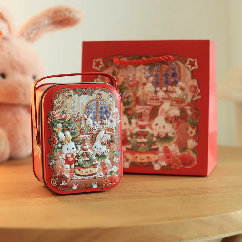 Tinplate Candy Box Kids Gifts Small Tin Box Cookie Box Portable Rabbit Gift Box for Birthday Wedding Party Decoration Oasis Select Style 1 Other