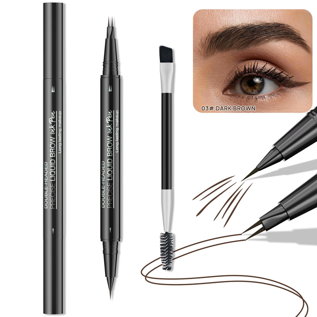 Hello Kiss Dual-Tip Waterproof Eyebrow Pencil – Smudge-Proof