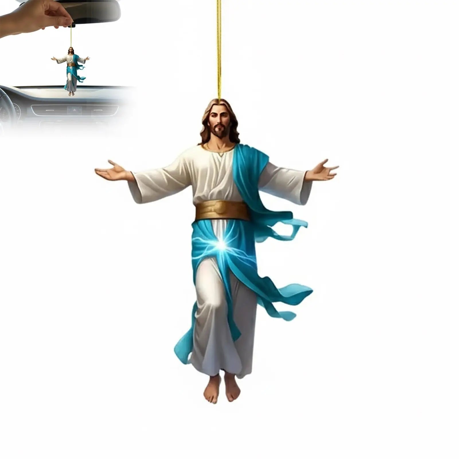 2D Acrylic Jesus Car Ornament | Faith Hanging Pendant Gift