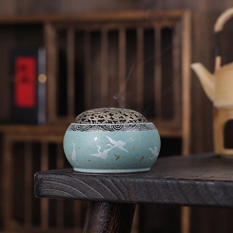 Xianhe Ceramic Aromatherapy Stove Decoration Home Indoor Tea Ceremony Incense Seat Alloy Copper Aromatherapy Stove Oasis Select
