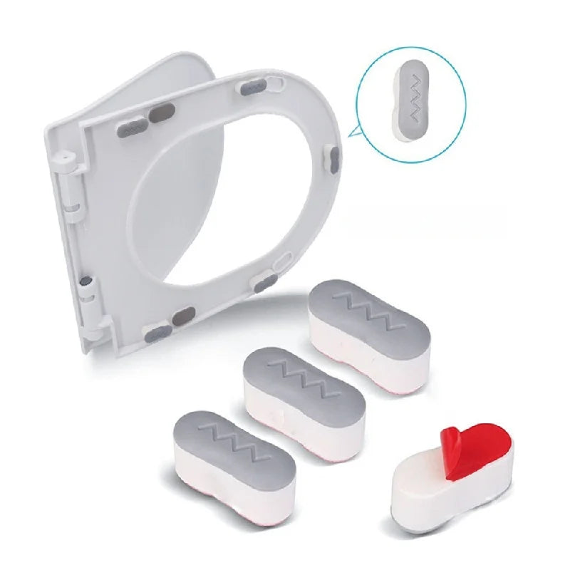 4PCS Universal Toilet Seat Protector Pads Non-Slip Strong Adhesive Cushioned for Bidet Elderly Pregnancy Bathroom Safety Oasis Select