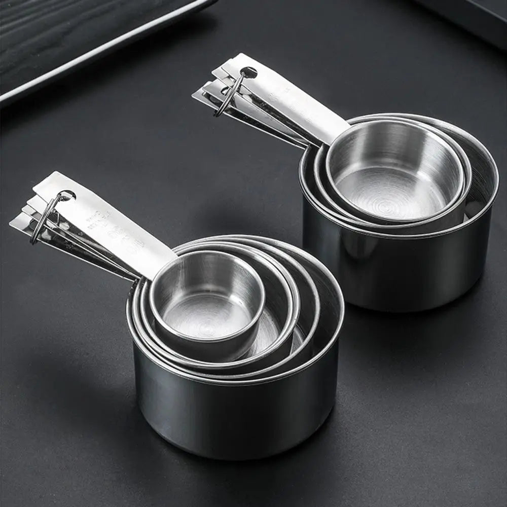 Stainless Steel Measuring Spoon Set – Engraved Scale Baking