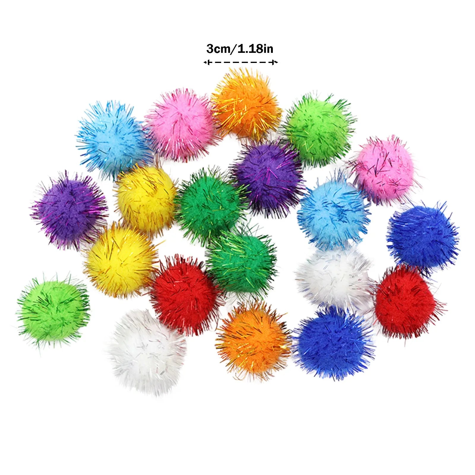 Glitter Pompom Plush Craft Christmas Decor Kids Toys Accessories Wedding Decor Garment Handmade Material Cat Toys Oasis Select