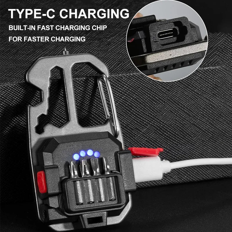 ESMARTER COB Keychain Light 8 Modes Rechargeable LED | Camping