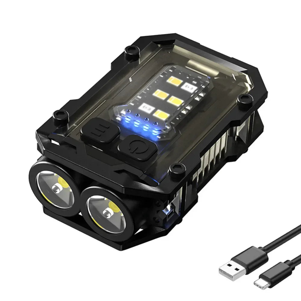 Mini LED Keychain Flashlight USB Rechargeable Magnetic COB Torch