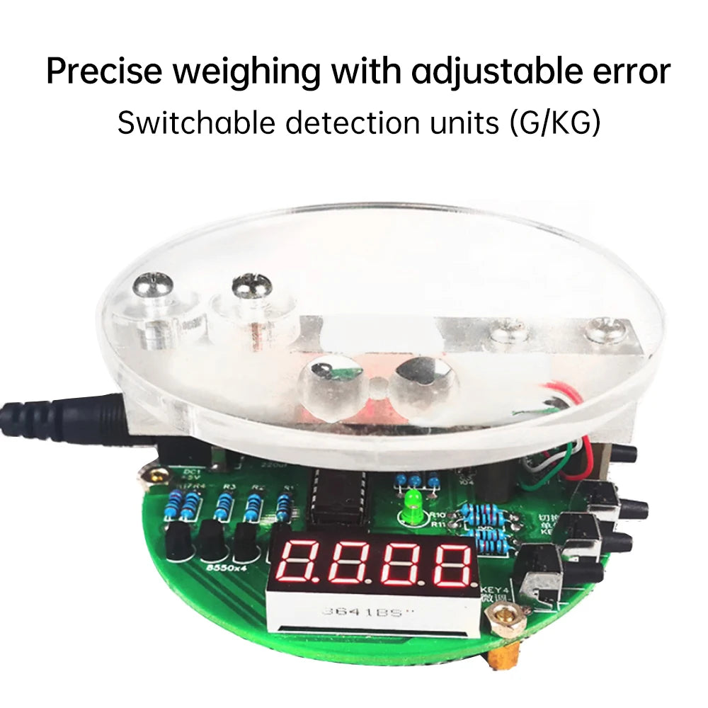 5V Electronic Scale DIY Kit 1KG Weighing Capacity 51 Microcontroller Solder Practice Kit HX711 Chip with Digital Tube Display Oasis Select
