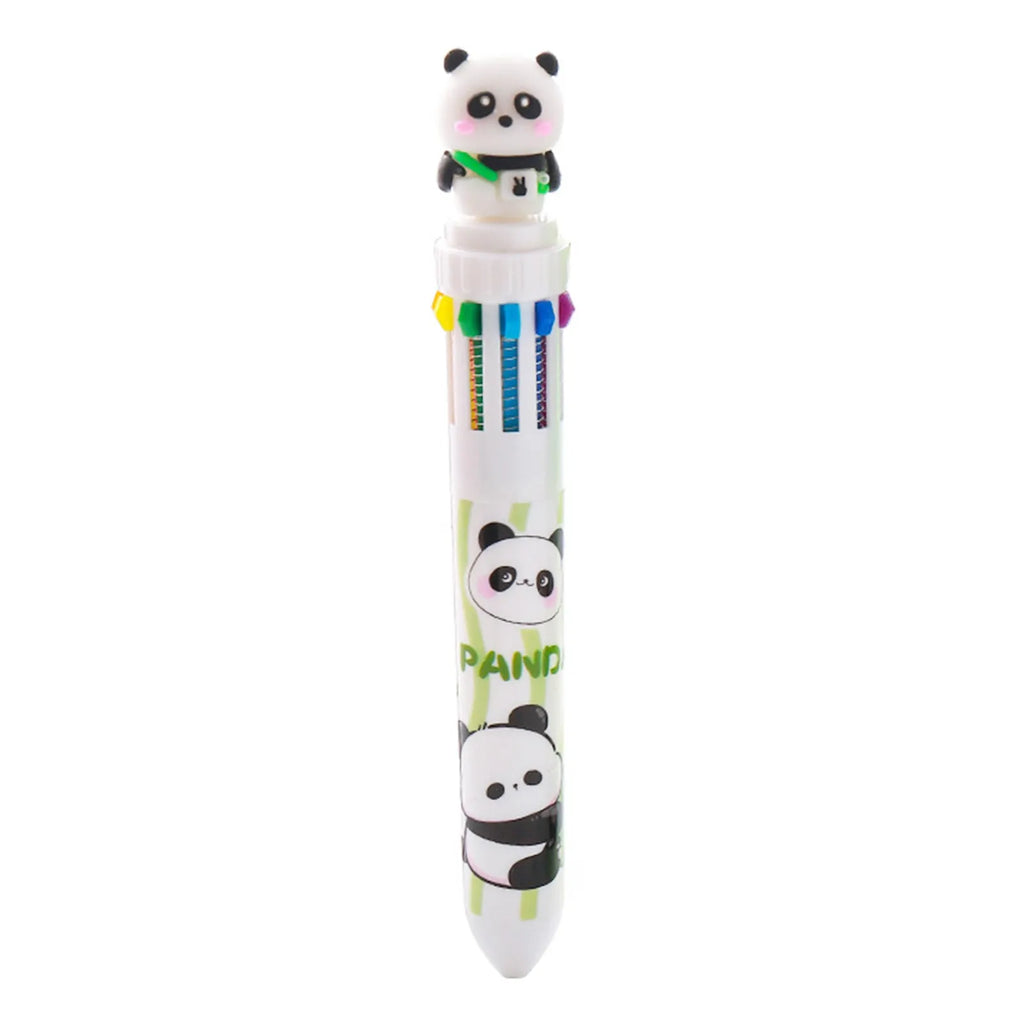 Cute Panda 10-in-1 Multicolor Ballpoint Pen | Kawaii Stationery Novelty Ballpoint Pen Oasis Select A-1PC