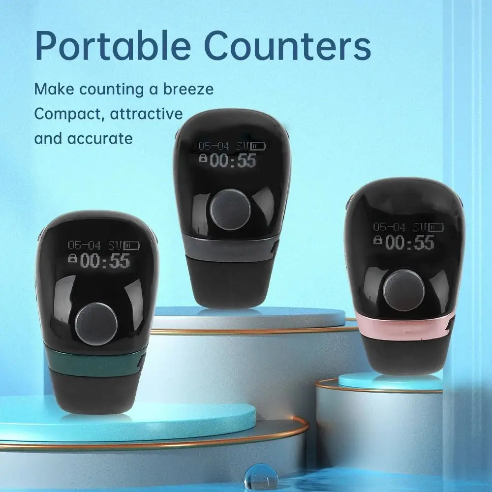 Digital Tally Counter Ring – LCD 99999 Touch Control, 3-Speed Digital Tally Counter Oasis Select