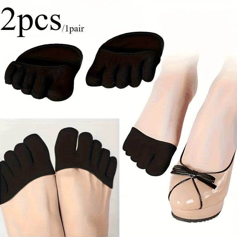 Summer Half Palm Five Fingers Socks Invisible Thin High Heel Front Foot Open Toe Socks Women Shallow Sandals Split-Toe Sock Oasis Select