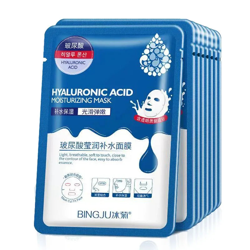 BIOAOUA Hyaluronic Acid Sheet Masks – Hydrating Anti-Aging Hydrating Sheet Mask Oasis Select 10pcs