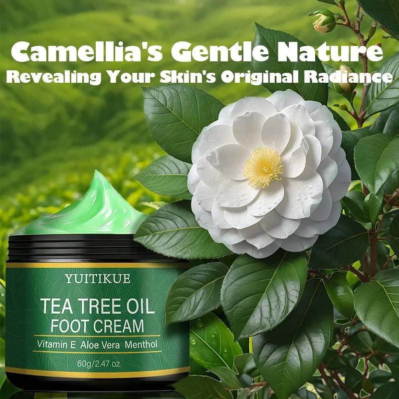 YUITIKUE Tea Tree Oil Foot Care Cream - Gentle Camellia Formula, Reveal Original Radiance, Smooth Rough Skin 60g Oasis Select