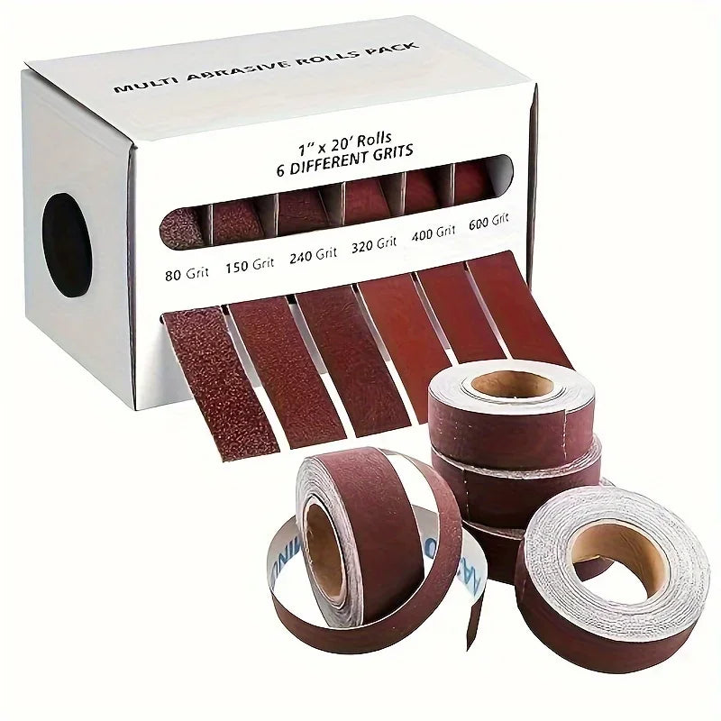 1/4/5/6 Abrasive Tool Sandpaper Roll 6 Meter 25cm Width Sanding Paper Emery Cloth Roll Grit 80 150 240 320 400 600 Polishing Bel Oasis Select