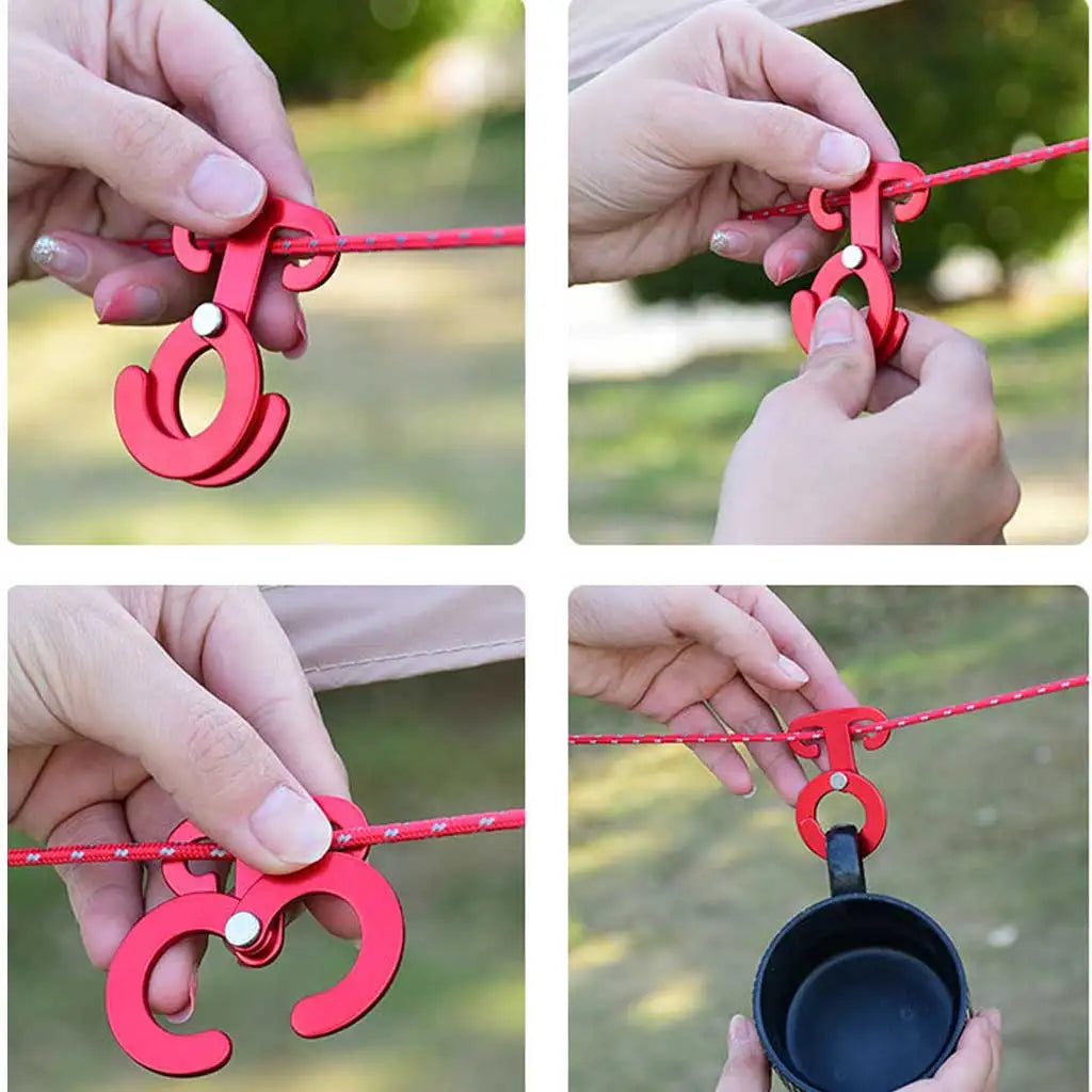Aluminum Alloy Tent Wind Rope Self-Locking Buckle Adjustable O-shaped Claw Buckle Camping automatic Hook Oasis Select