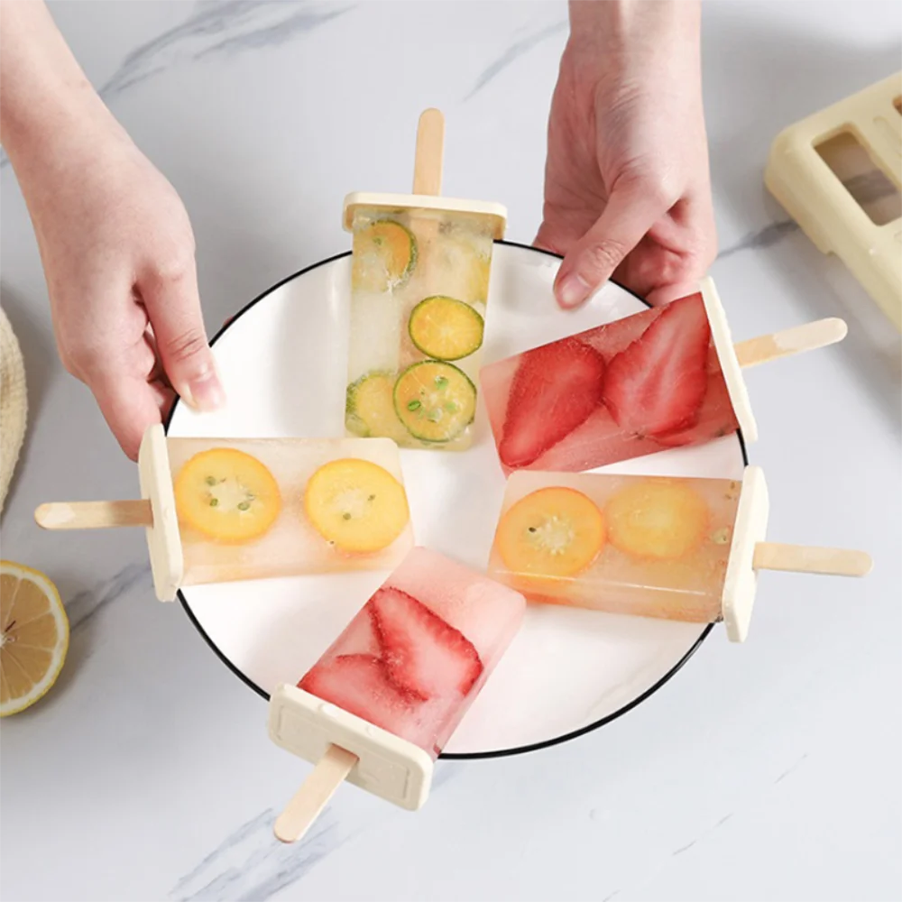 Ice Cream Popsicle Mold DIY Ice Cream Machine Homemade Ice Box with Plastic Stick Ice-lolly Mold Ice Cube Tray Kitchen Gadgets Oasis Select
