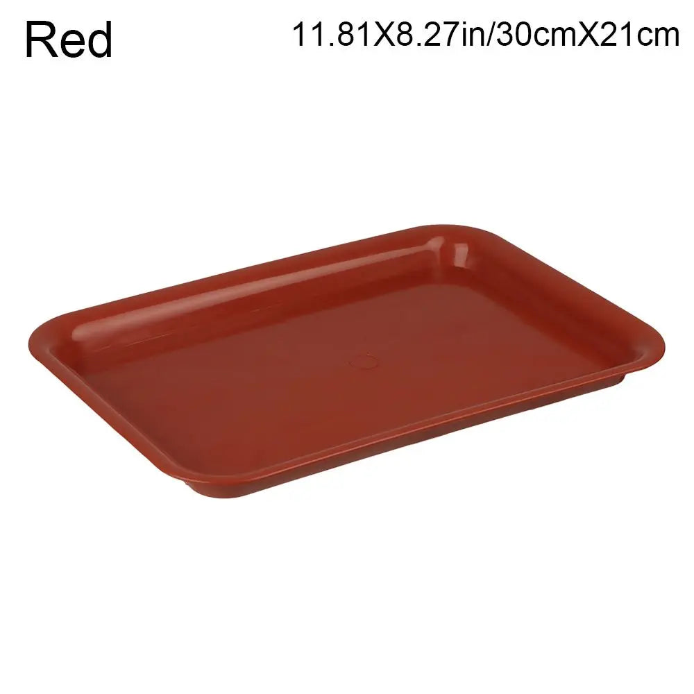 1PC Saucers Indoor Outdoor Flower Pot Plant Saucer Drip Trays Plastic Tray Rectangle Oasis Select Red-30cmX21cm
