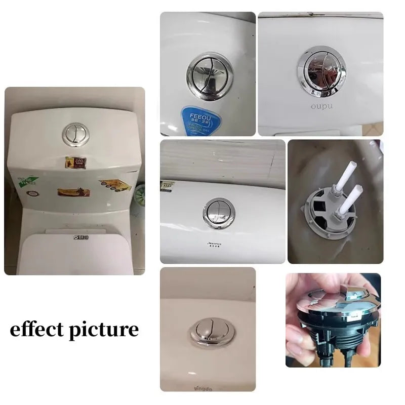 Universal Dual Flush Toilet Water Tank Button Round Valve Push Button Flush Toilet Seat Water Tank Valve Bathroom Parts Oasis Select