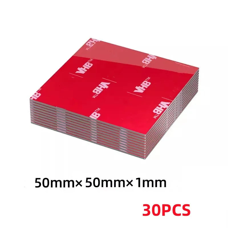 5-30PCS Strong Double Sided Adhesive Foam Pad Wall Mounting Tape Two Sides Heat-resistant Home Appliance Car Accessories Oasis Select square 50mmx50mm