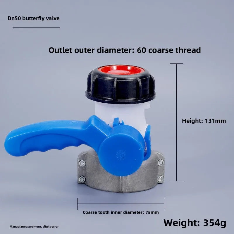 Butterfly Valve for IBC Tank Tote Tank Connection Plastic Water Drain Adapter DN40 50 80 62 75 100mm - Easy Drain Valve Oasis Select D
