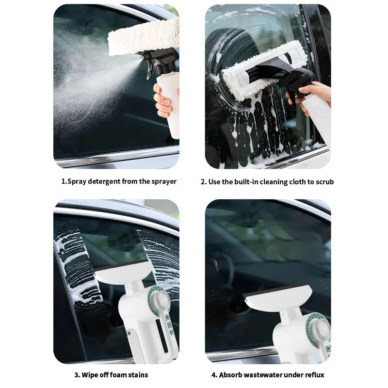 Electric Handheld Window Scraper & Glass Water Vacuum | Home & Car
