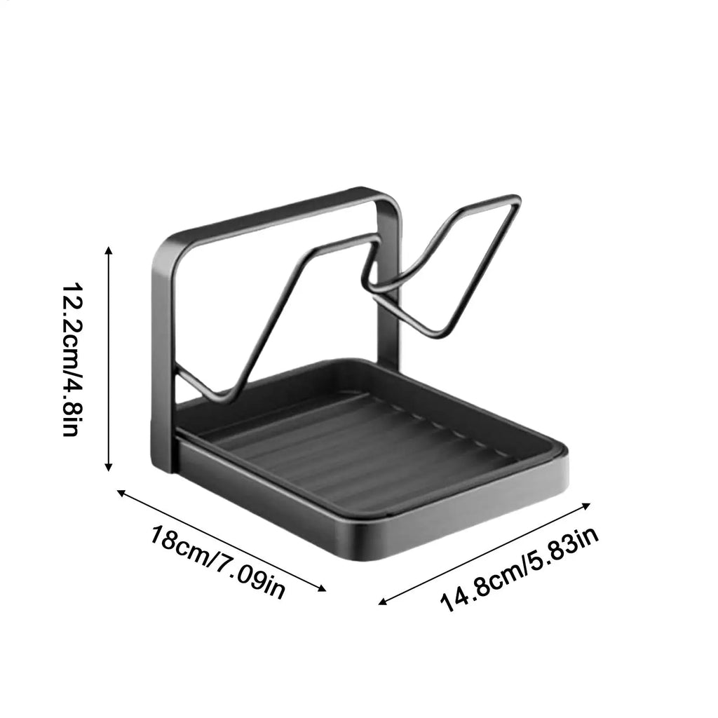 Pot Lid Rack Space Saving Anti-Slip Kitchen Stand Pot Lid Storage Organizer Drying Holder for Ladle Spatula Spoon Plate Dish Oasis Select