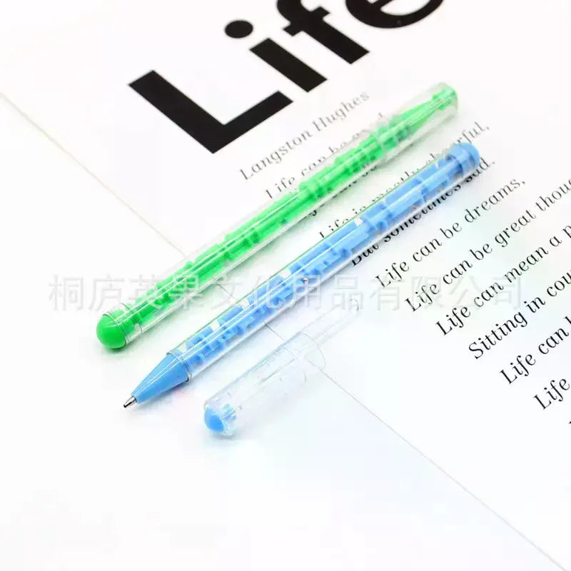 2Pcs Fun Puzzle Game Pen Maze Ballpoint Pen Creative Stationery Stress Relief Writing Tool Unique Gift Oasis Select