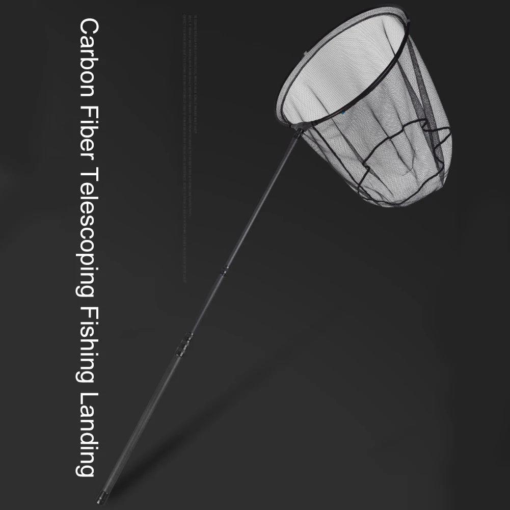 Fish Handle Collapsible Pole Carbon Fiber Telescoping Fishing LandingNet Rod Carp Fishing Tackle Portable Rod For Fishing Parts Oasis Select