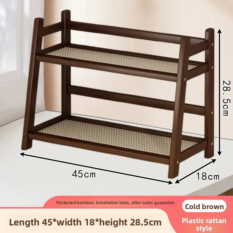 Cup holder desktop rattan trapezoidal cup holder, simple and multi-functional household water cup type Nanzhu storage cup holder Oasis Select 2-45CM-Brown-TB