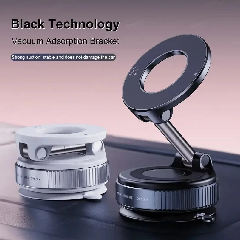 Magnetic Car Phone Holder 360° Rotation Folding With Vacuum Suction Cup For iPhone 12-16 Series Car/Gym/Driving Phone Holder Oasis Select WHITE