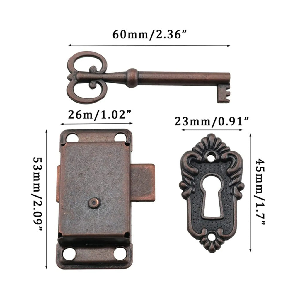 Antique Iron Drawer Lock Set – Decorative Furniture Key Lock Decorative Furniture Lock Oasis Select