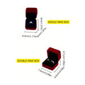 1PC Red Velvet Ring Box Wedding Pair Ring Box Diamond Ring Box Proposal Velvet Double Ring Box Wedding Props (Ring on display no Oasis Select Red Single ring box