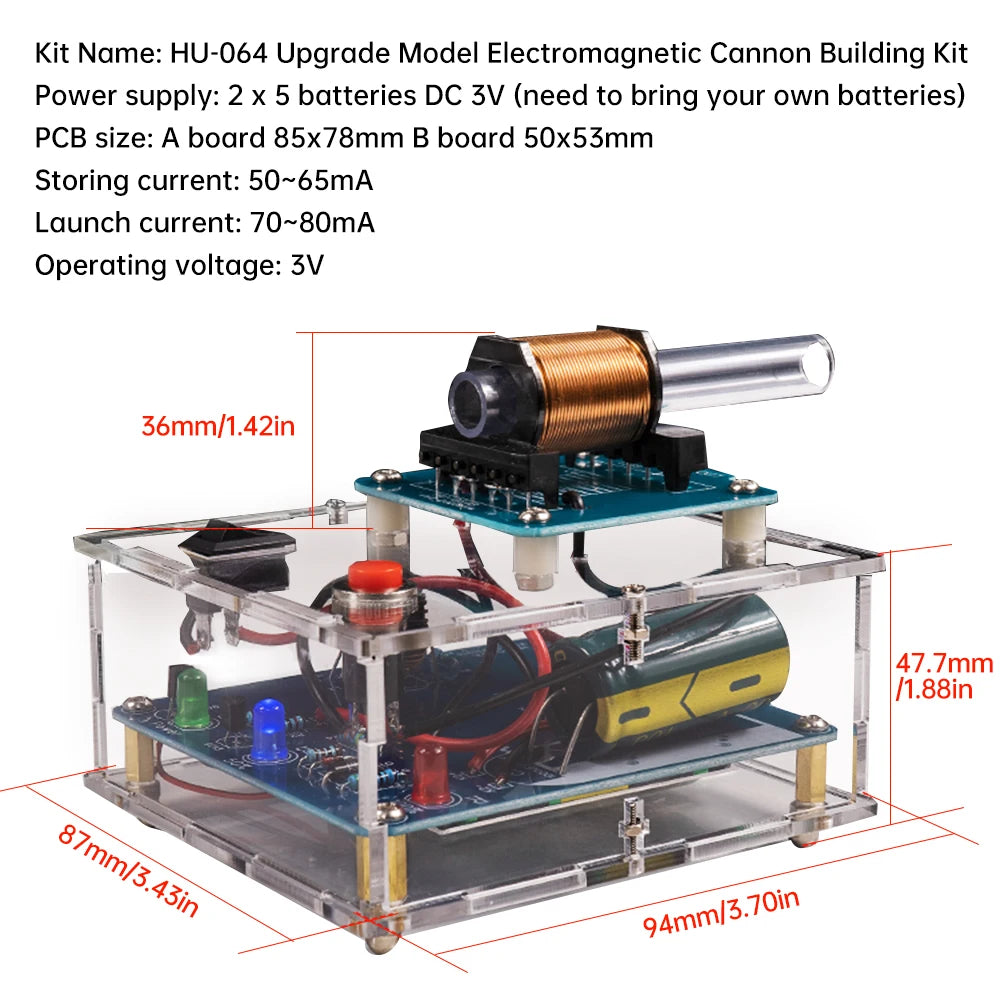 DC3V DIY Electric Magnetic Transmitter Electronics Kit With Level Indication Circuit Shooting Game Electronic Experiment Parts Oasis Select