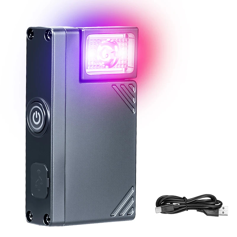 Powerful Mini COB LED Keychain Flashlight USB C Rechargeable Hanging Work Light Waterproof Keyring Camping Walking Pocket Lamp Oasis Select 1PC Fixed Focus