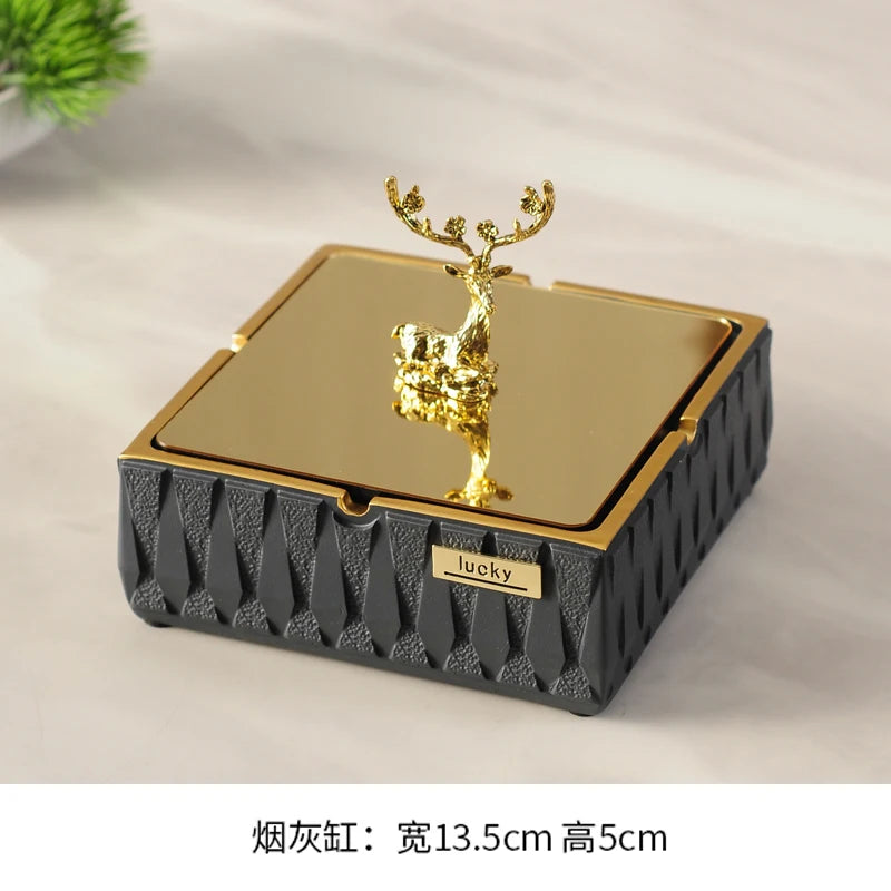 Household simple living room light luxury creative office fly ash ashtray tissue box desktop decoration storage accessories Oasis Select A