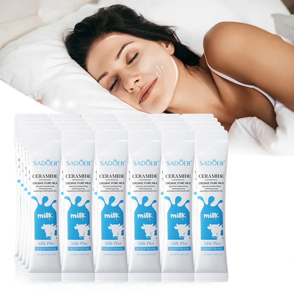 SADOER Milk Sleeping Mask 30pc – Hydrating & Anti-Wrinkle Sleeping Face Mask Oasis Select 30pcs