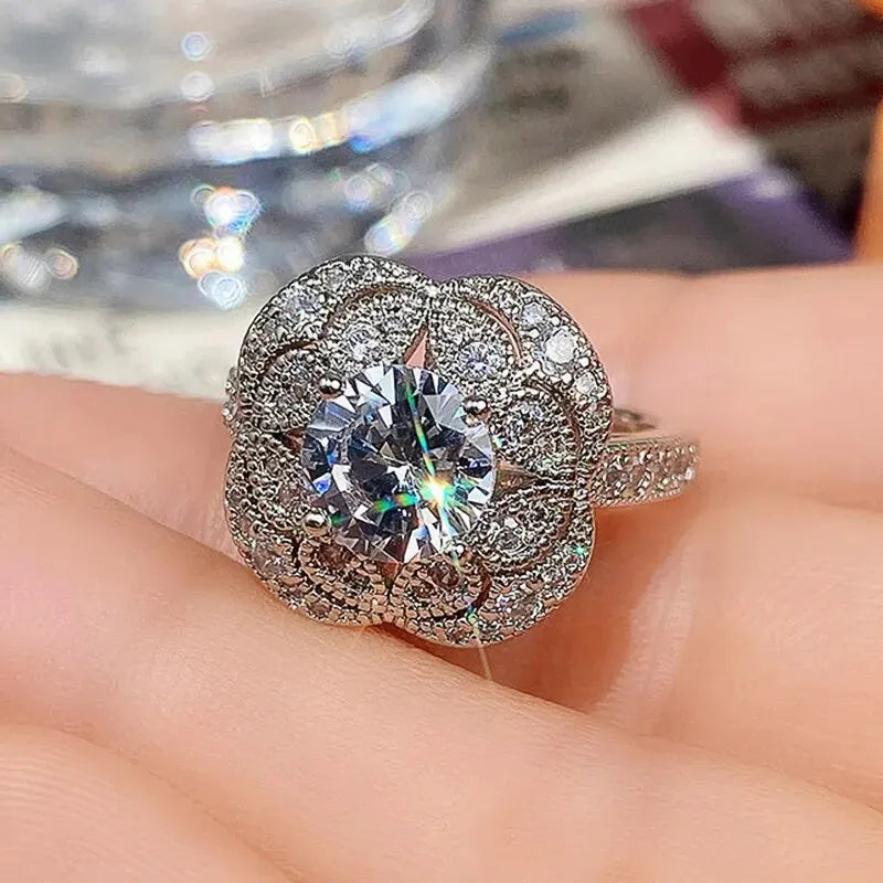 925 Silver CZ Diamond Bridal Ring Set – Women's Wedding Ring Bridal Ring Set Oasis Select