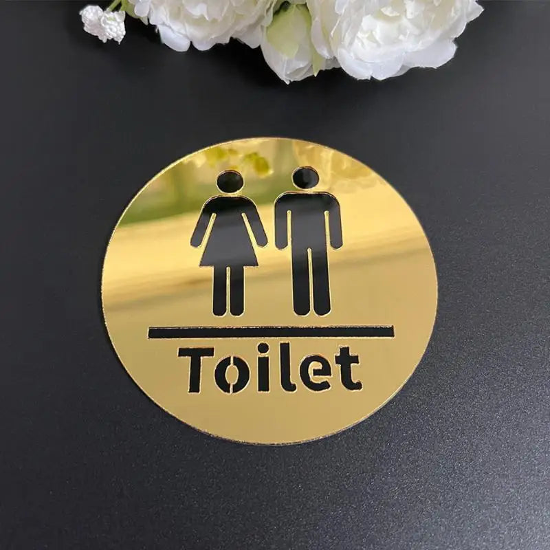3.94-inch Acrylic Toilet Sign For Men And Women, Bathroom Identification, Round And Square Toilet Mirror Decals For Home Decor. Oasis Select A5