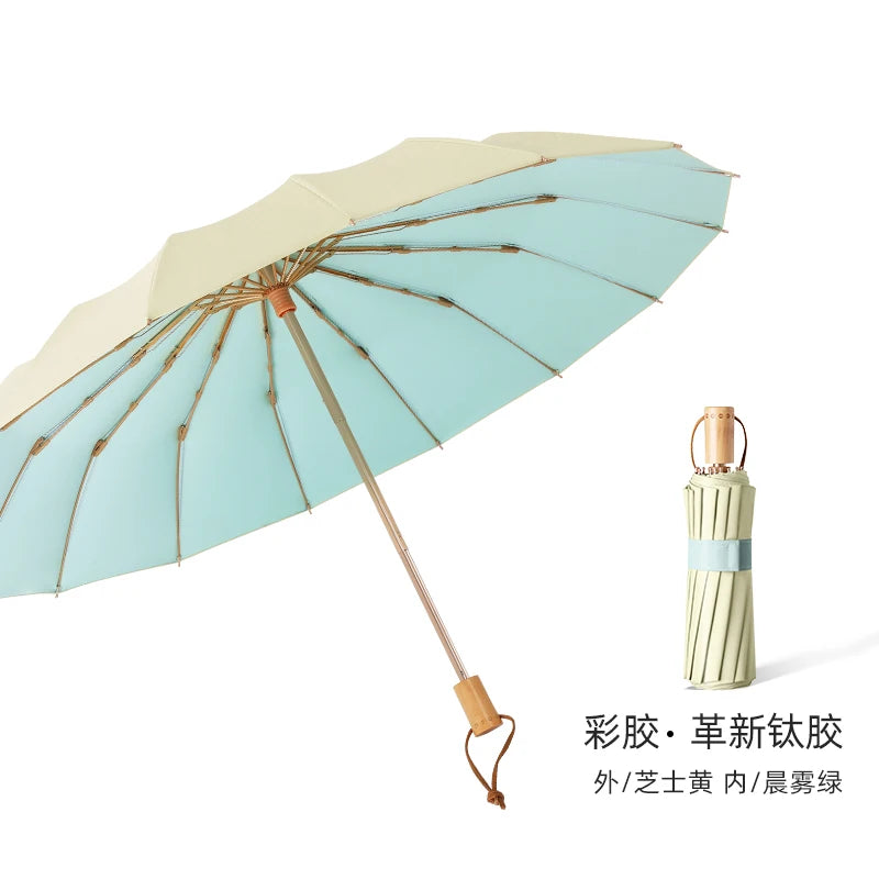 16 Bone titanium silver sun umbrella super sun protection UV umbrella sunshine and rain umbrella Oasis Select 16