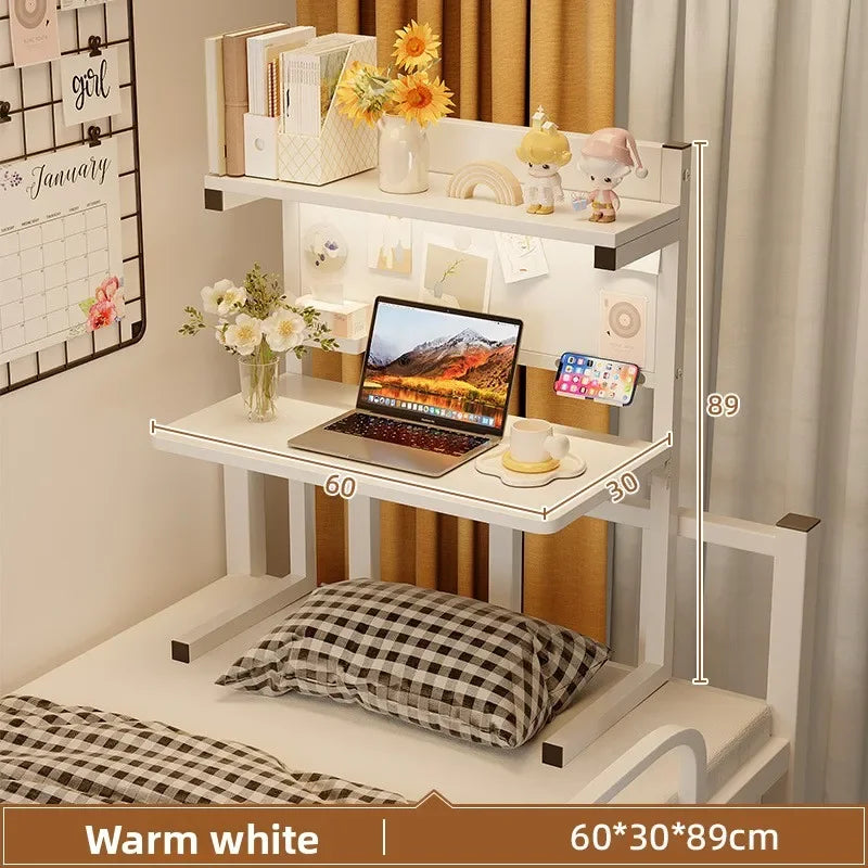 Household GoodsComputer Desk Dormitory Bed Table Folding Desk Upper And Lower Bunk Can Store Fixed E-sports Table Oasis Select 60 white