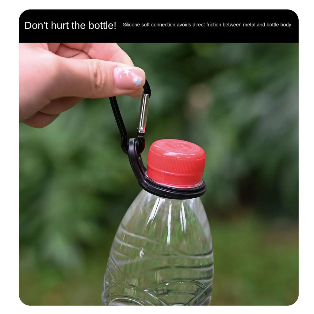 Hanging Water Bottle Buckle Clip Tactical Portable Mineral Bottle Ring Holder Molle Webbing Buckles for Outdoor Camping Hiking Oasis Select
