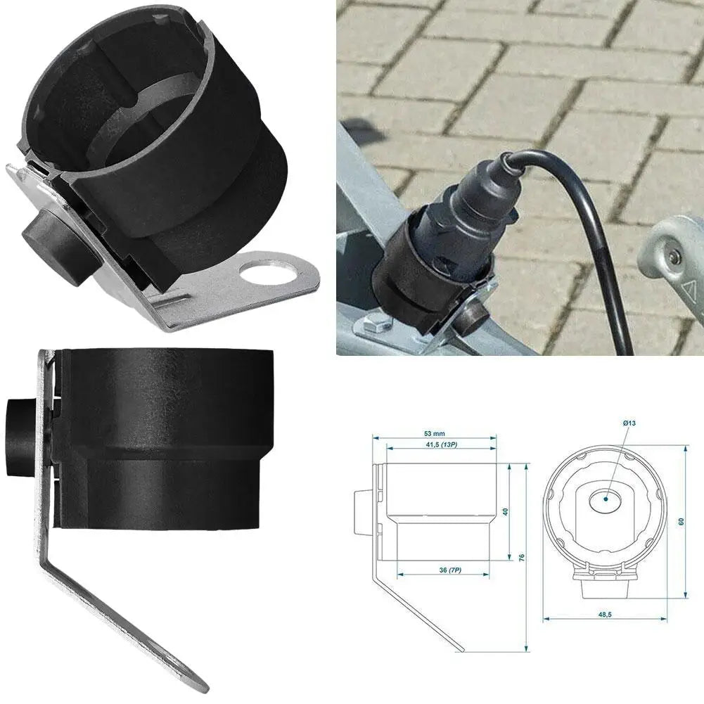 1pcs Parking Cover Trailer Plug Holder Universal Accessory For 7 And 13 Pin Trailer Plugs Connector Fixer Bracket Oasis Select
