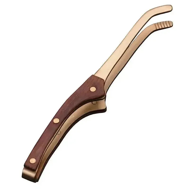 Anti-hot Wood Copper Tea Clip 17cm Non-Slip Tea Set Tweezers Tea Ceremony Accessories Household Supplies Wooden Tongs Oasis Select 02 length 17cm