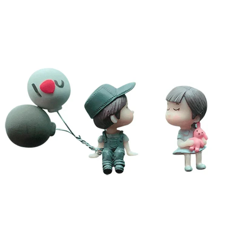 Car accessories, cartoon couple dolls, cute car display screen, balloon decoration, car accessories, men and women's gifts Oasis Select