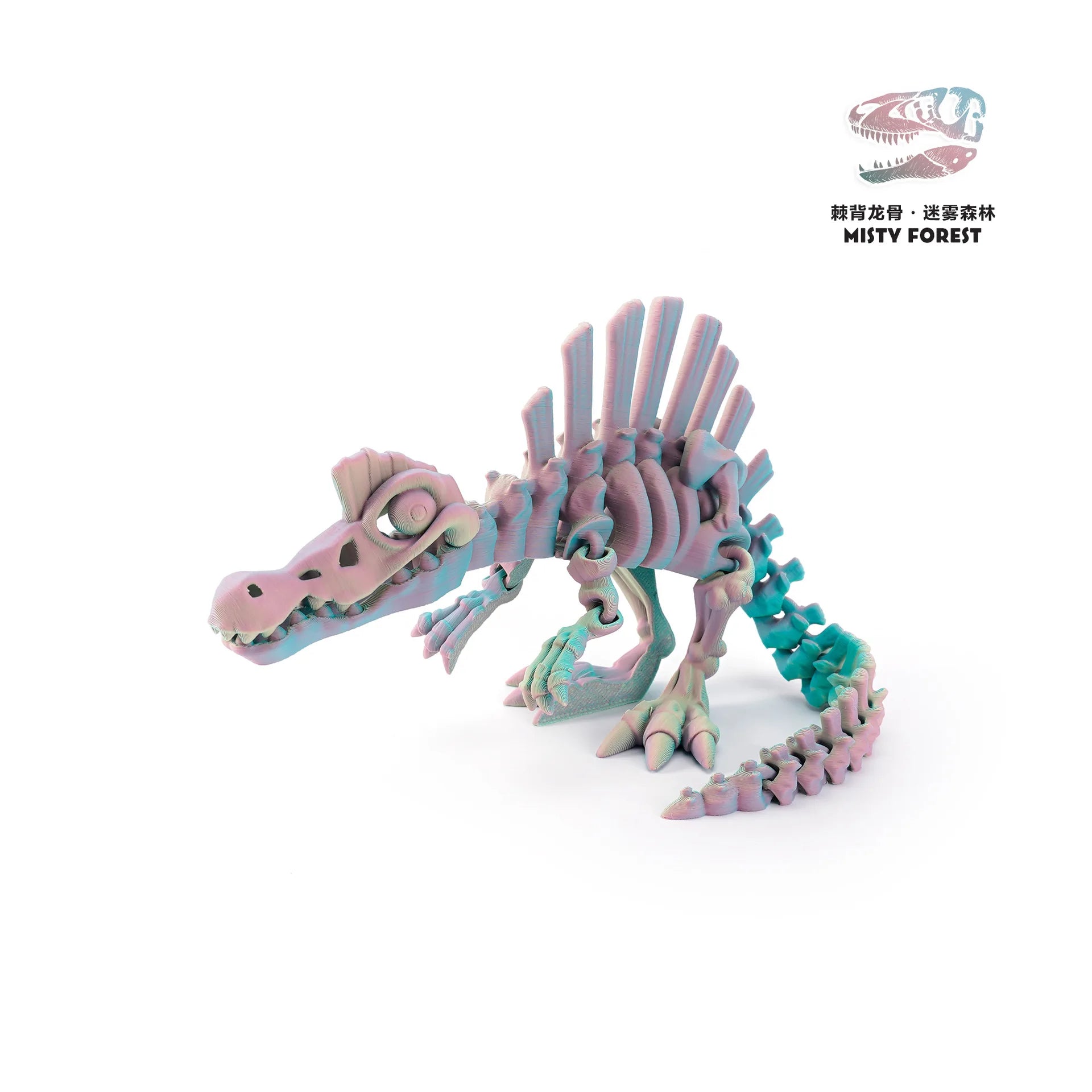 3D Printed Dinosaur Movable Echinosaurus Figurine Dragons Bone Model Desktop Craft Ornament Creative Novelty Gifts for Kids Oasis Select Color 2 13.5CM