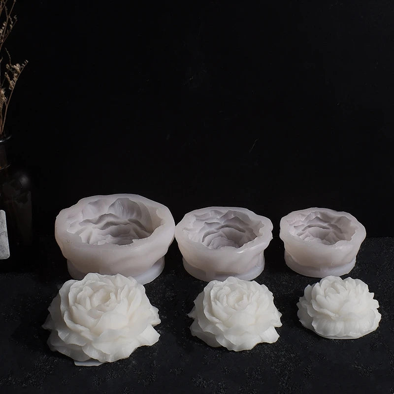 3D Peony Silicone Candle Mold DIY Handmade Flower Aromatherapy Plaster Resin Soap Making Supplies Cake Baking Mold Home Decor Oasis Select
