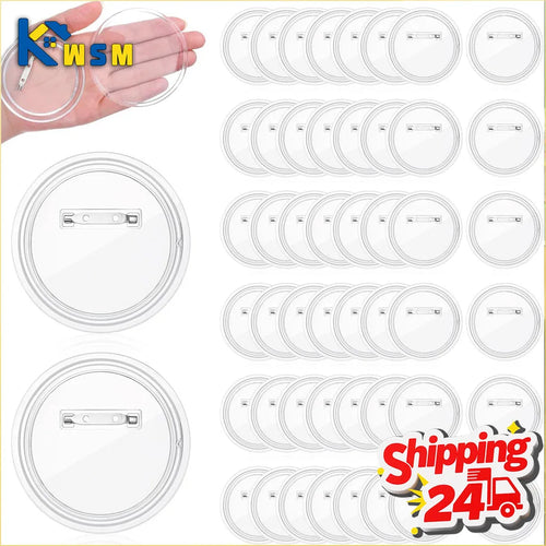 10/30/50PCS Acrylic Badge Pins with Snap Closure Reusable Transparent Pins for DIY Crafts Photo Walls and Custom Buttons Oasis Select