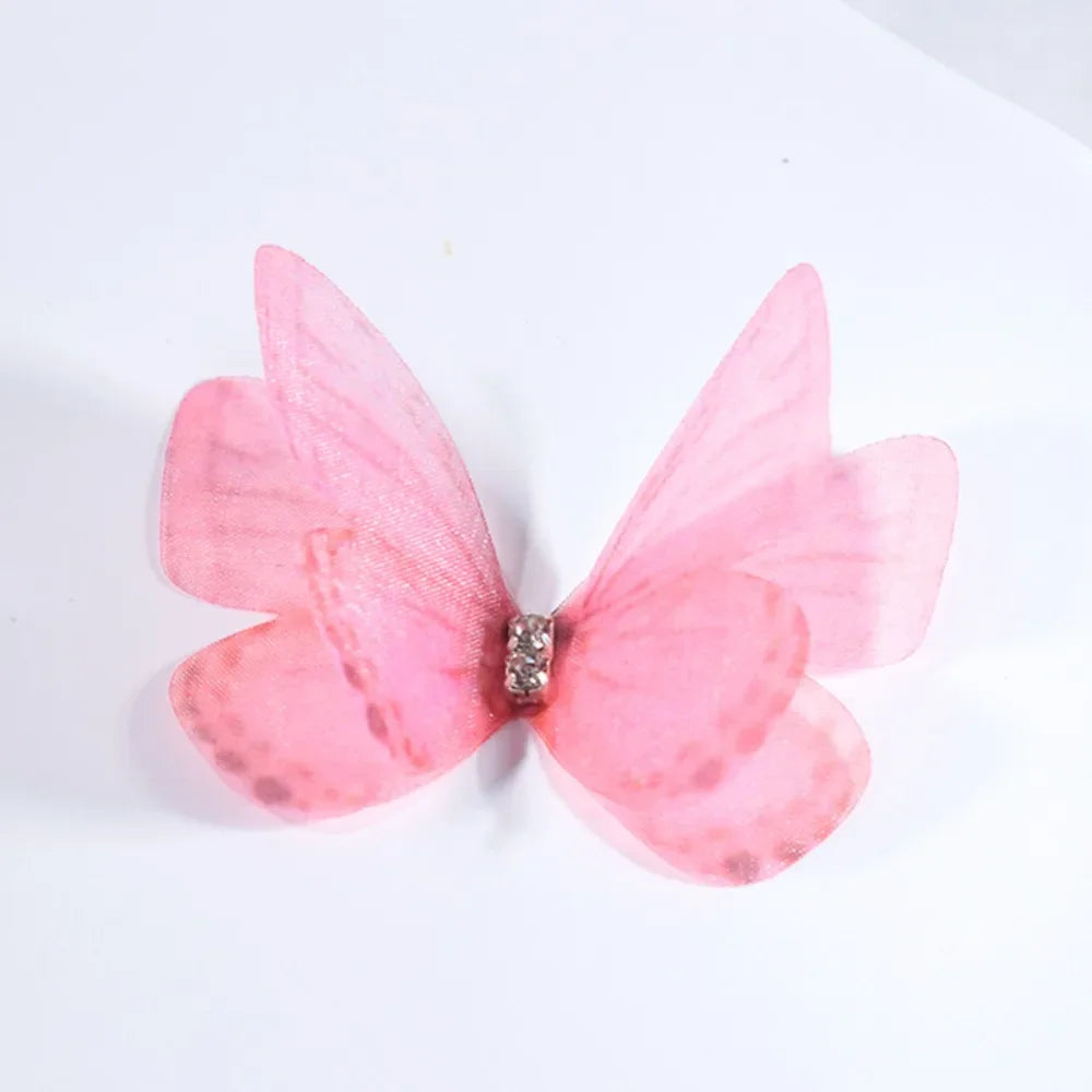 50Pcs 3D Organza Butterfly Appliqués – Gradient Mesh Patches
