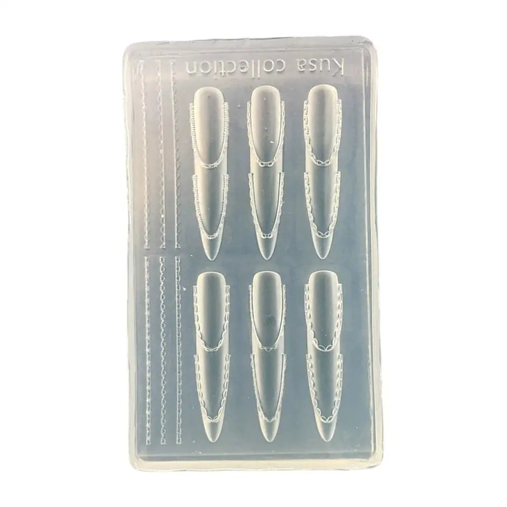 3D Button Butterfly Key Lock Silicone Nail Molds Nails Charms Reusable Clear Resin Molds Art Nail Stamping DIY Manicure Art Tool Oasis Select B