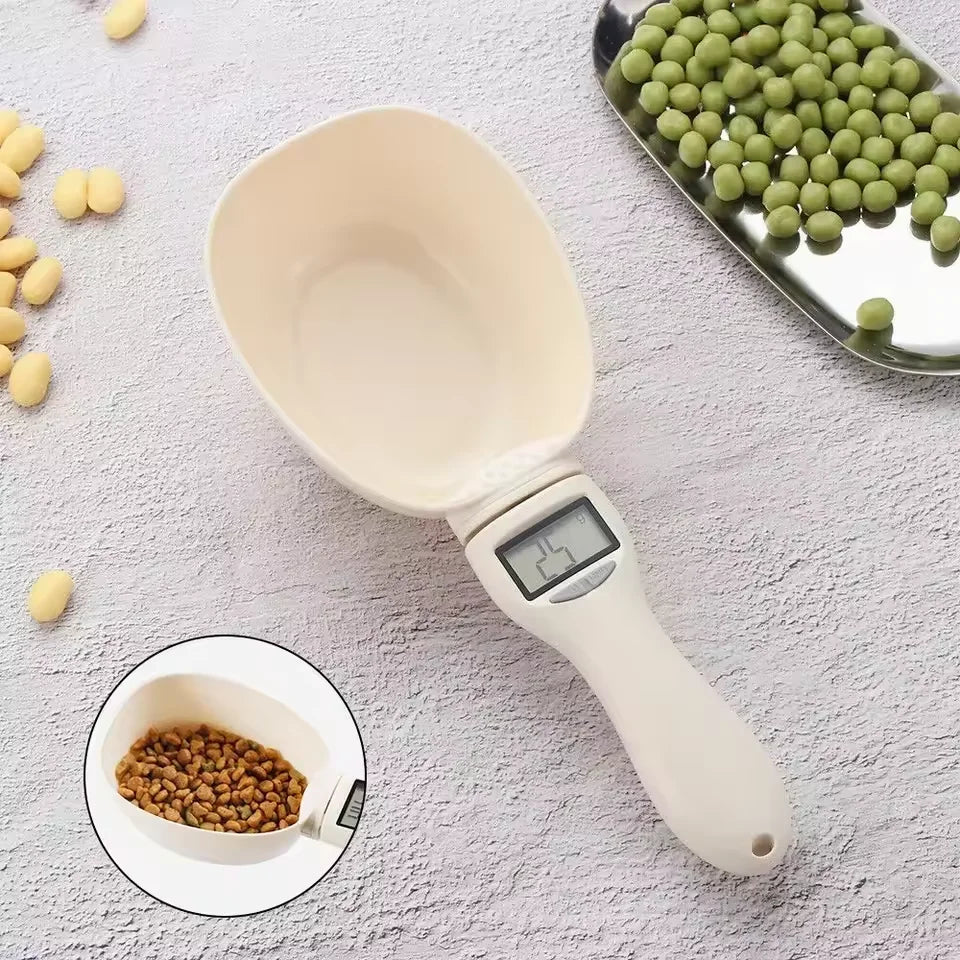 Household pet electronic measuring spoon scale 800g handle spoon scale nutrition scale mini complementary dog food feeding scale Oasis Select beige-1pcs 800g 1g
