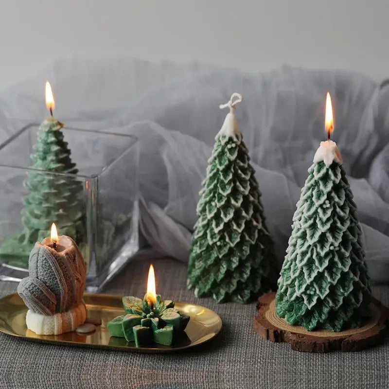 Christmas Tree Candles, Scented Candles High-quality Appearance Gifts Fresh Souvenirs Carved Candles Cedar Oasis Select