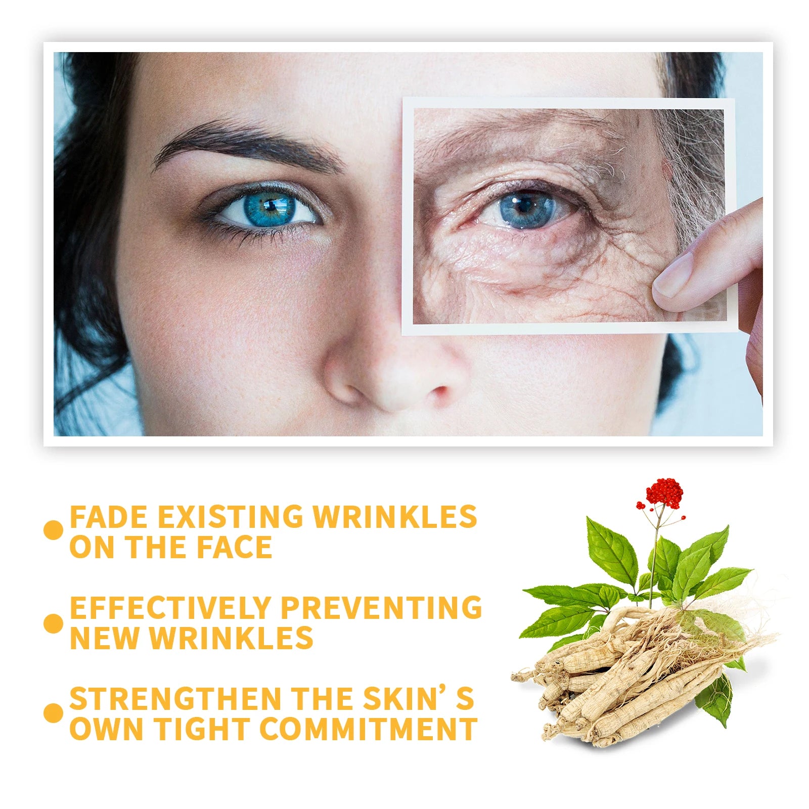 Ginseng Essence Anti Wrinkle Lifting Firming Fade Fine Lines Moisturizing Lightening Hyaluronic Acid Niacinamide Facial Serum Oasis Select